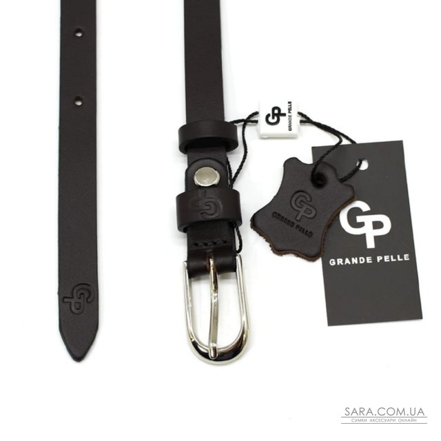 Кожаный ремень женский тонкий Grande Pelle 11320400 в коричневом цвете Кожаный ремень женский тонкий Grande Pelle 11320400 в коричневом цвете