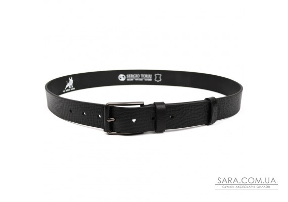Ремінь із шкіри буйволу фактурний ST2026B чорний 40мм