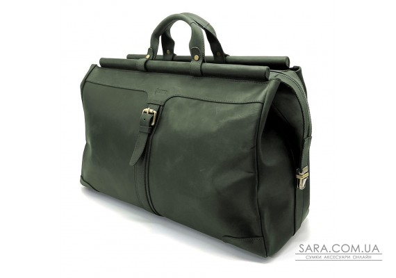 Саквояж великий із натуральної кінської шкіри RE-1403-4lx TARWA зелений