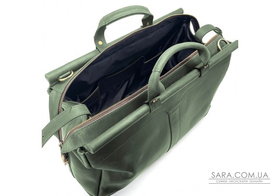 Саквояж великий із натуральної кінської шкіри RE-1403-4lx TARWA зелений