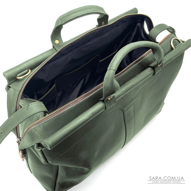 Саквояж великий із натуральної кінської шкіри RE-1403-4lx TARWA зелений Саквояж великий із натуральної кінської шкіри RE-1403-4lx TARWA зелений
