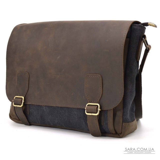 Чоловіча шкіряна сумка через плече з канвасу та шкіри TARWA, RCG-6045-3md Чоловіча шкіряна сумка через плече з канвасу та шкіри TARWA, RCG-6045-3md