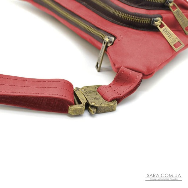 Шкіряна бананка напоясна із кінської шкіри червона RR-8179-3md TARWA Шкіряна бананка напоясна із кінської шкіри червона RR-8179-3md TARWA