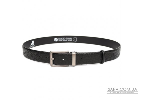 Ремінь зі шкіри буйвола гладкий ST2028B чорний 35мм