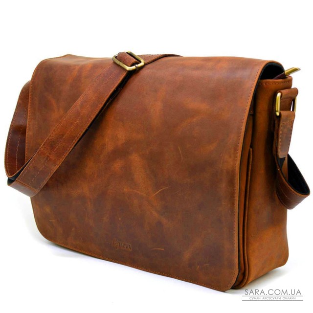 Чоловіча шкіряна сумка через плече з клапаном TARWA RY-1047-3md теракот Чоловіча шкіряна сумка через плече з клапаном TARWA RY-1047-3md теракот