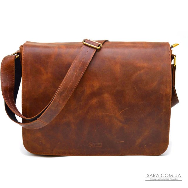 Чоловіча шкіряна сумка через плече з клапаном TARWA RY-1047-3md теракот Чоловіча шкіряна сумка через плече з клапаном TARWA RY-1047-3md теракот