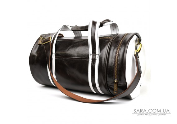 Спортивная статусная кожаная сумка люкс класса TARWA GCof-5565-4lx кофейная