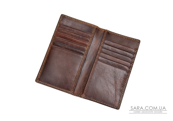 Визитница кардхолдер из кожи темно-коричневый John McDee R-8119Q