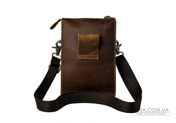 Чоловіча невелика сумка з міцної кінської шкіри