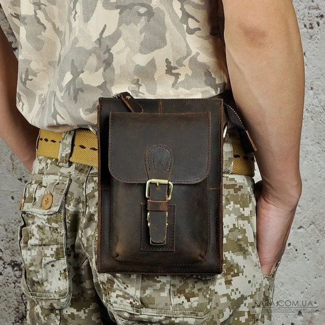 Чоловіча невелика сумка з міцної кінської шкіри Чоловіча невелика сумка з міцної кінської шкіри