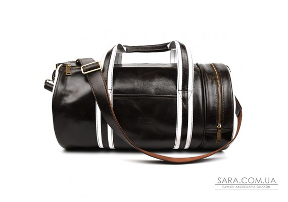 Спортивная статусная кожаная сумка люкс класса TARWA GCof-5565-4lx кофейная