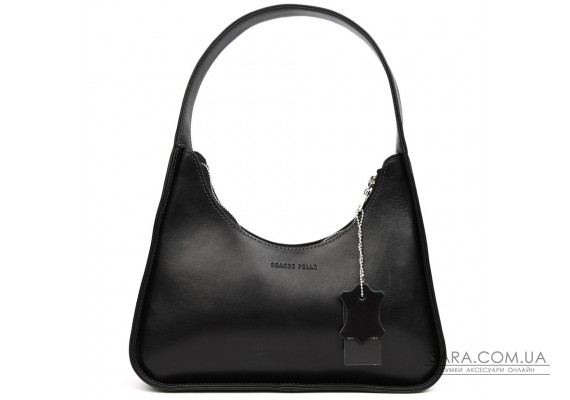 Сумка багет, сумка хобо, жіноча шкіряна Grande Pelle 763610 чорна