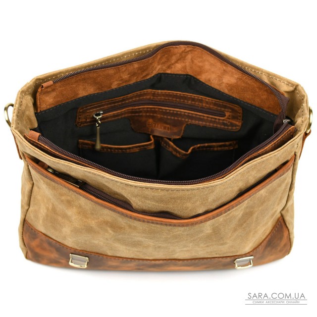 Чоловічий портфель з канвасу та шкіри наппа TARWA RYw-3920-3md Чоловічий портфель з канвасу та шкіри наппа TARWA RYw-3920-3md