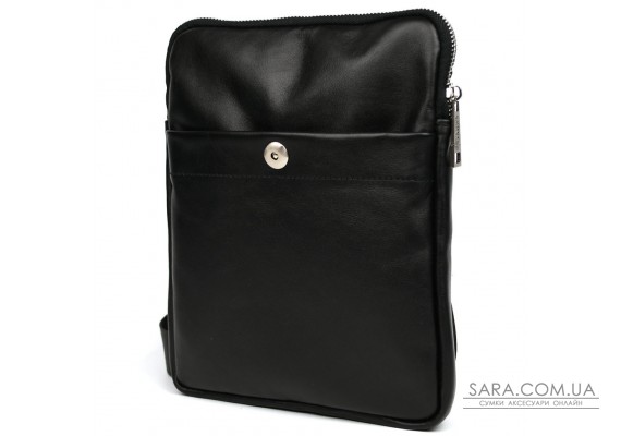 Шкіряна сумка через плече GA-0061-4lx TARWA чорна Наппа