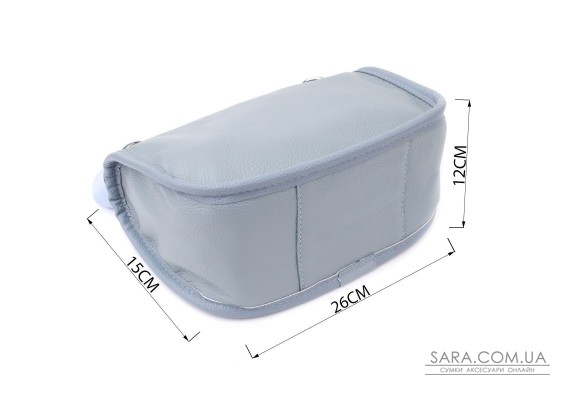 Полукруглая сумка для женщин из натуральной кожи Vintage 22908 Серо-голубой