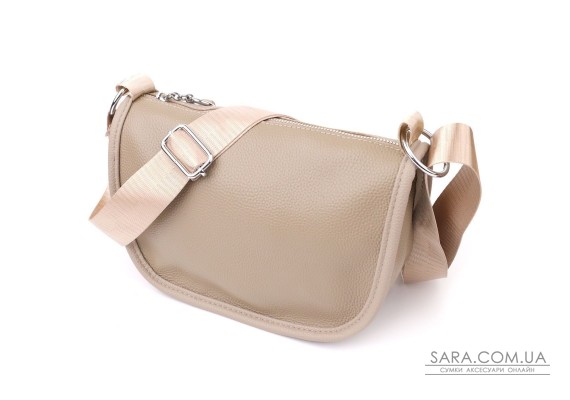 Полукруглая сумка для женщин из натуральной кожи Vintage 22907 Бежевый