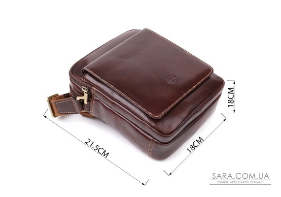 Чоловіча сумка з кишенями з гладкої натуральної шкіри Tony Perotti 20856_1 (9148-17 moro) Коричневий