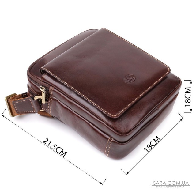 Чоловіча сумка з кишенями з гладкої натуральної шкіри Tony Perotti 20856_1 (9148-17 moro) Коричневий Чоловіча сумка з кишенями з гладкої натуральної шкіри Tony Perotti 20856_1 (9148-17 moro) Коричневий