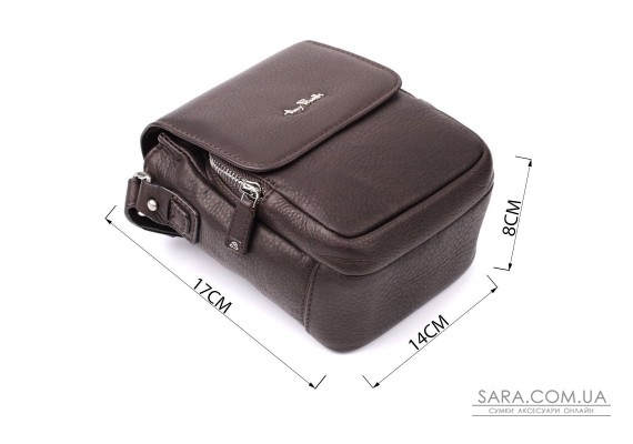 Компактна чоловіча сумка з м'якої натуральної шкіри Tony Perotti 20844_1 (9027-12.5 moro) Коричневий