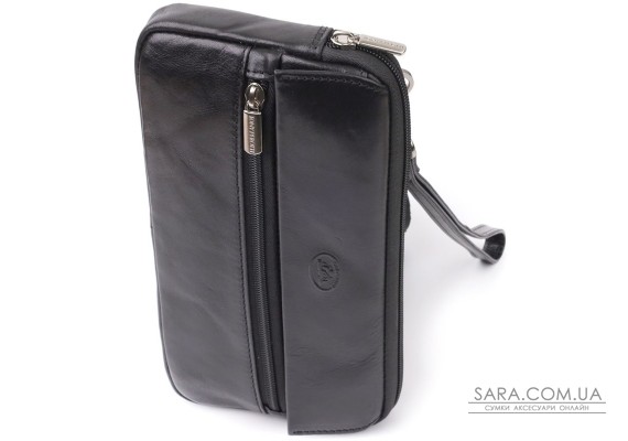 Місткий чоловічий клатч з гладкої натуральної шкіри Tony Perotti 20858_1 (9405 nero) Чорний