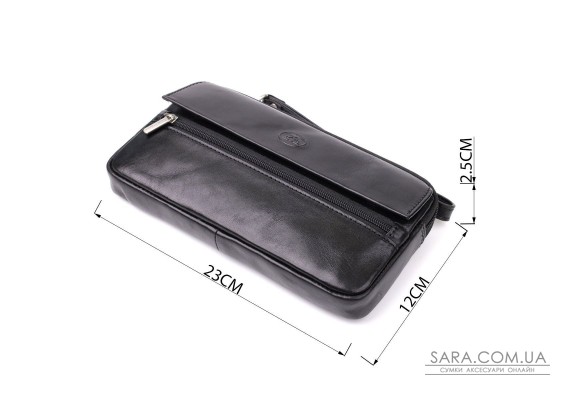 Місткий чоловічий клатч з гладкої натуральної шкіри Tony Perotti 20858_1 (9405 nero) Чорний