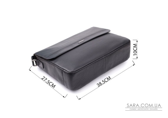 Чоловіча сумка-портфель для ноутбука із зернистої натуральної шкіри Tony Perotti 20864_1 (6036-38 nero) Чорний