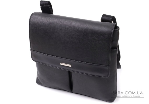 Чоловіча сумка через плече із зернистої натуральної шкіри Tony Perotti 20865_1 (9270G-25 nero) Чорний