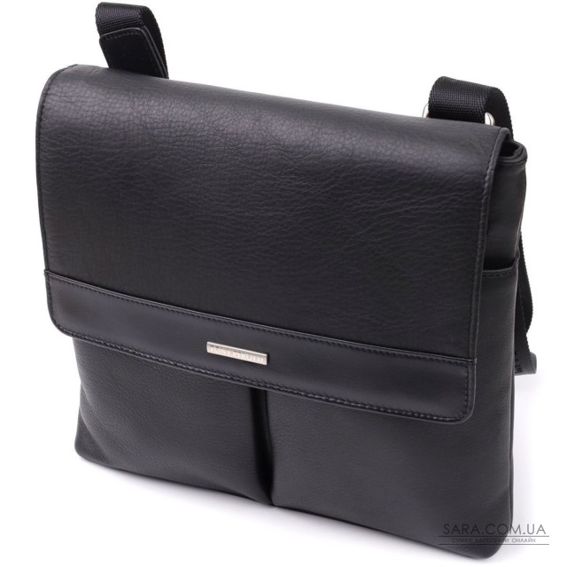 Чоловіча сумка через плече із зернистої натуральної шкіри Tony Perotti 20865_1 (9270G-25 nero) Чорний Чоловіча сумка через плече із зернистої натуральної шкіри Tony Perotti 20865_1 (9270G-25 nero) Чорний