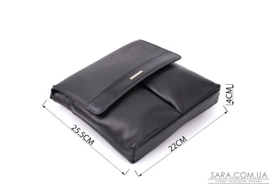 Чоловіча сумка через плече із зернистої натуральної шкіри Tony Perotti 20865_1 (9270G-25 nero) Чорний