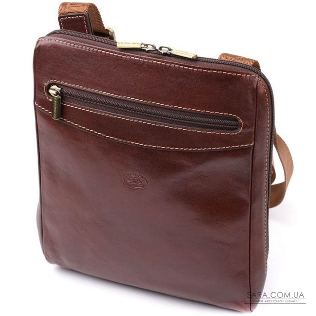 Чоловіча сумка через плече з гладкої натуральної шкіри Tony Perotti 20854_1 (9137-20 moro) Коричневий Чоловіча сумка через плече з гладкої натуральної шкіри Tony Perotti 20854_1 (9137-20 moro) Коричневий