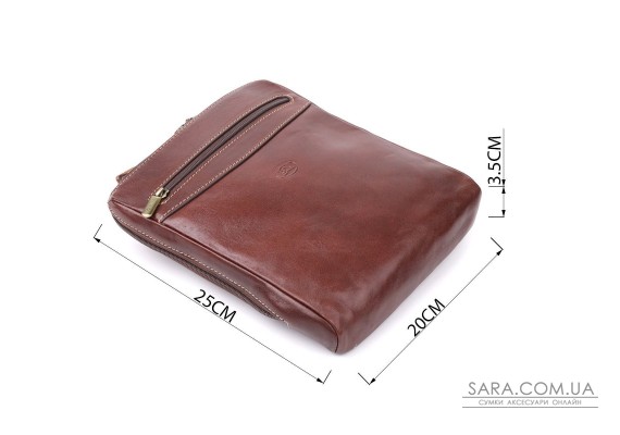 Чоловіча сумка через плече з гладкої натуральної шкіри Tony Perotti 20854_1 (9137-20 moro) Коричневий