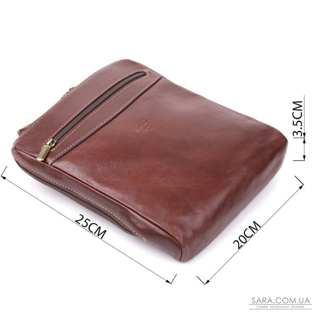 Чоловіча сумка через плече з гладкої натуральної шкіри Tony Perotti 20854_1 (9137-20 moro) Коричневий Чоловіча сумка через плече з гладкої натуральної шкіри Tony Perotti 20854_1 (9137-20 moro) Коричневий