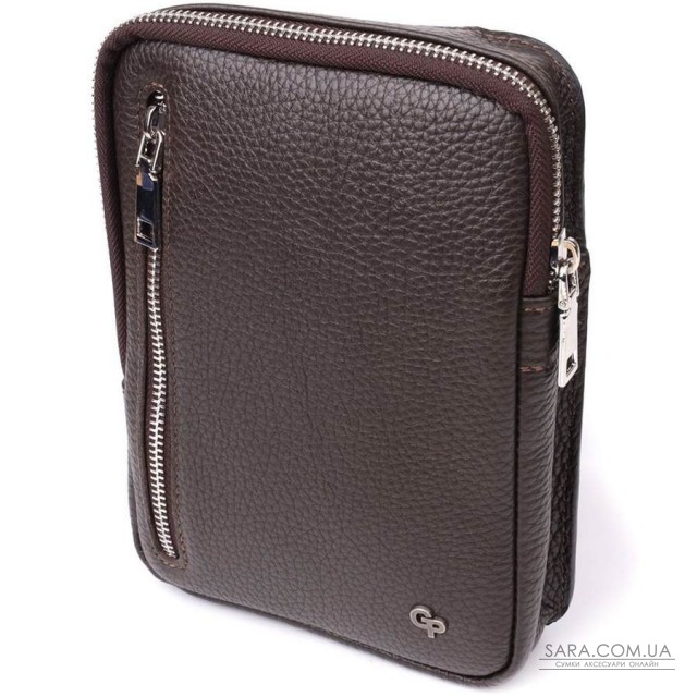 Прямокутна сумка бананка із зернистої натуральної шкіри GRANDE PELLE 22878 Коричнева Прямокутна сумка бананка із зернистої натуральної шкіри GRANDE PELLE 22878 Коричнева