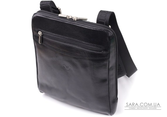 Чоловіча сумка через плече з гладкої натуральної шкіри Tony Perotti 20855_1 (9137-20 nero) Чорний