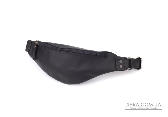 Чоловіча бананка з натуральної вінтажної шкіри Shvigel 23129 Чорний