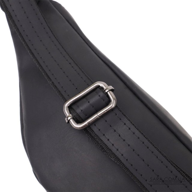 Чоловіча бананка з натуральної вінтажної шкіри Shvigel 23129 Чорний Чоловіча бананка з натуральної вінтажної шкіри Shvigel 23129 Чорний