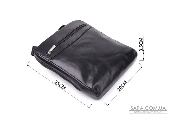 Чоловіча сумка через плече з гладкої натуральної шкіри Tony Perotti 20855_1 (9137-20 nero) Чорний