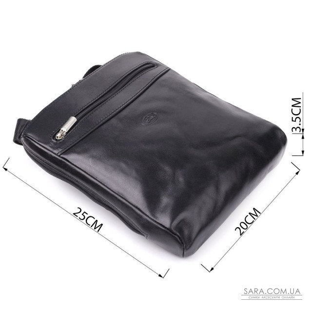 Чоловіча сумка через плече з гладкої натуральної шкіри Tony Perotti 20855_1 (9137-20 nero) Чорний Чоловіча сумка через плече з гладкої натуральної шкіри Tony Perotti 20855_1 (9137-20 nero) Чорний