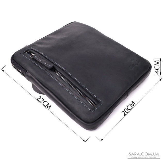 Зручна сумка для чоловіків на плече із натуральної вінтажної шкіри Shvigel 23147 Чорний Зручна сумка для чоловіків на плече із натуральної вінтажної шкіри Shvigel 23147 Чорний