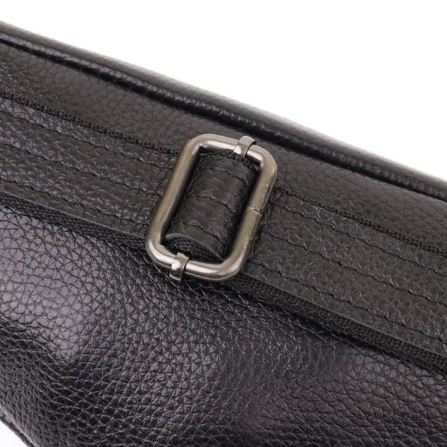 Зручна сумка бананка для чоловіків із зернистої натуральної шкіри Shvigel 23136 Чорний Зручна сумка бананка для чоловіків із зернистої натуральної шкіри Shvigel 23136 Чорний