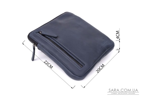 Сумка невеликого розміру для чоловіків на плече з натуральної шкіри Shvigel 23148 ​​Синій