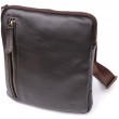 Елегантна чоловіча сумка з гладкої натуральної шкіри Shvigel 23150 Коричневий
