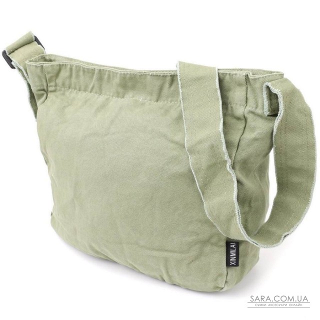 Сумка на плече з якісного текстилю Vintage sale_15131 Оливковий Сумка на плече з якісного текстилю Vintage sale_15131 Оливковий