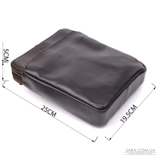 Вертикальна чоловіча сумка через плече із гладкої натуральної шкіри Shvigel 20868_1 Коричневий Вертикальна чоловіча сумка через плече із гладкої натуральної шкіри Shvigel 20868_1 Коричневий