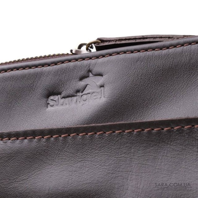 Вертикальна чоловіча сумка через плече із гладкої натуральної шкіри Shvigel 20868_1 Коричневий Вертикальна чоловіча сумка через плече із гладкої натуральної шкіри Shvigel 20868_1 Коричневий