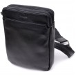 Красива чоловіча сумка через плече з гладкої натуральної шкіри Shvigel 20871_1 Чорний