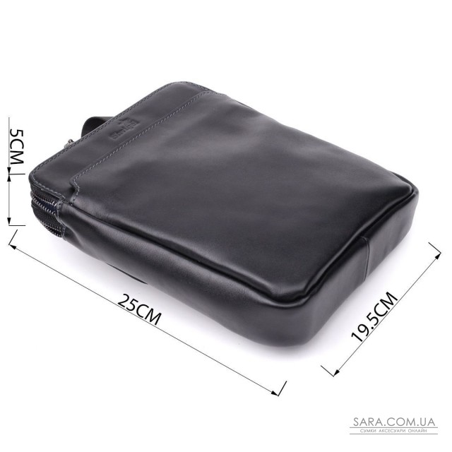 Красива чоловіча сумка через плече з гладкої натуральної шкіри Shvigel 20871_1 Чорний Красива чоловіча сумка через плече з гладкої натуральної шкіри Shvigel 20871_1 Чорний