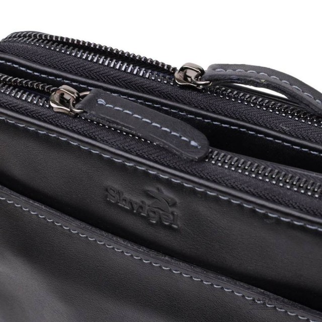 Красива чоловіча сумка через плече з гладкої натуральної шкіри Shvigel 20871_1 Чорний Красива чоловіча сумка через плече з гладкої натуральної шкіри Shvigel 20871_1 Чорний