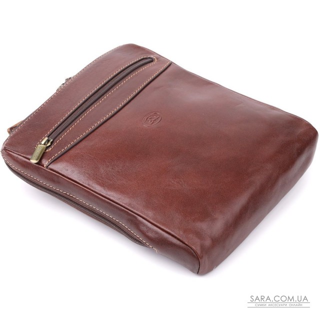 Чоловіча сумка через плече з гладкої натуральної шкіри Tony Perotti 20854_1 (9137-20 moro) Коричневий Чоловіча сумка через плече з гладкої натуральної шкіри Tony Perotti 20854_1 (9137-20 moro) Коричневий