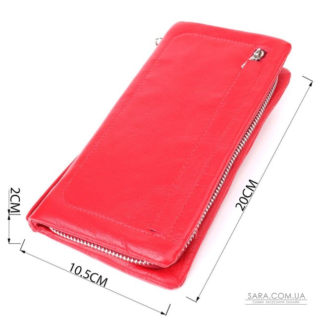 Практичний жіночий гаманець-клатч із відділенням під телефон із натуральної шкіри ST Leather 23100 Червоний Практичний жіночий гаманець-клатч із відділенням під телефон із натуральної шкіри ST Leather 23100 Червоний